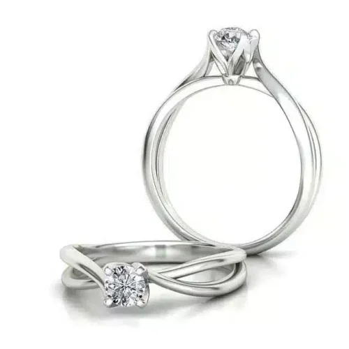 Inel solitaire aur alb cu diamant 0.25ct.IL139