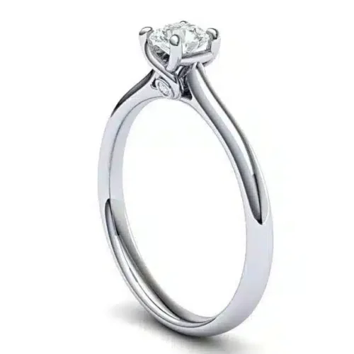 Inel Solitaire Aur alb cu Diamant 0.30ct. IL069