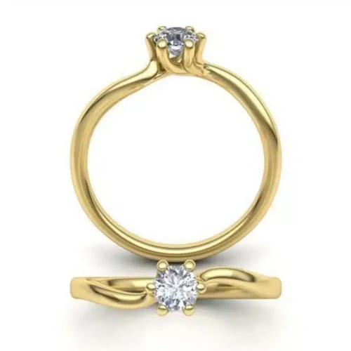 Inel solitaire aur galben cu diamant 0.25ct. IL065