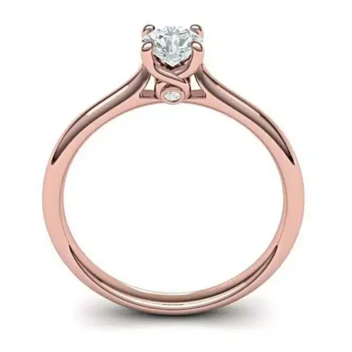 Inel Solitaire Aur roz cu Diamant 0.30ct.