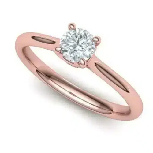 Inel Solitaire Aur roz cu Diamant 0.30ct. IL069