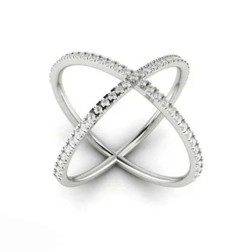 Inel X de Logodna din Aur alb Cross IL168