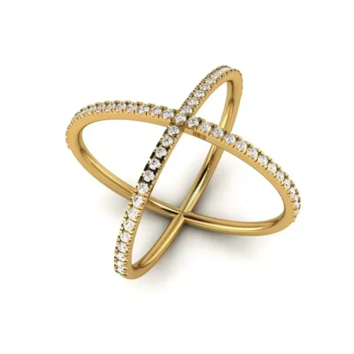 Inel X de Logodna din Aur galben Cross IL168