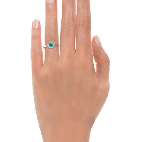 inel din aur cu smarald si diamante