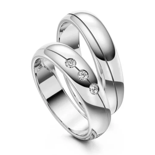 Verighete din Aur cu 3 Diamante