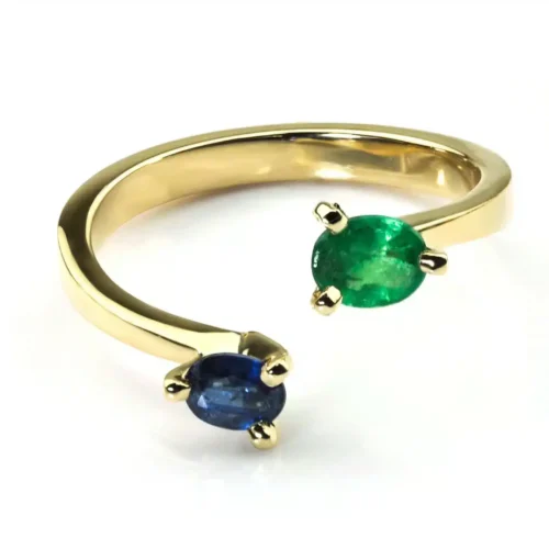 Inel din Aur cu Smarald si Safir