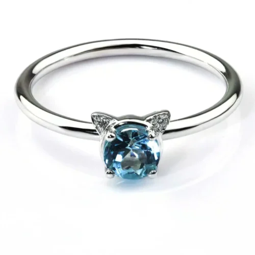 Inel Pisica cu Topaz si Diamante