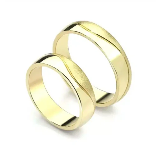 Verighete model valuri din aur