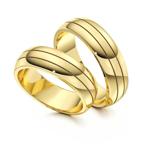 Set verighete aur cu doua santuri