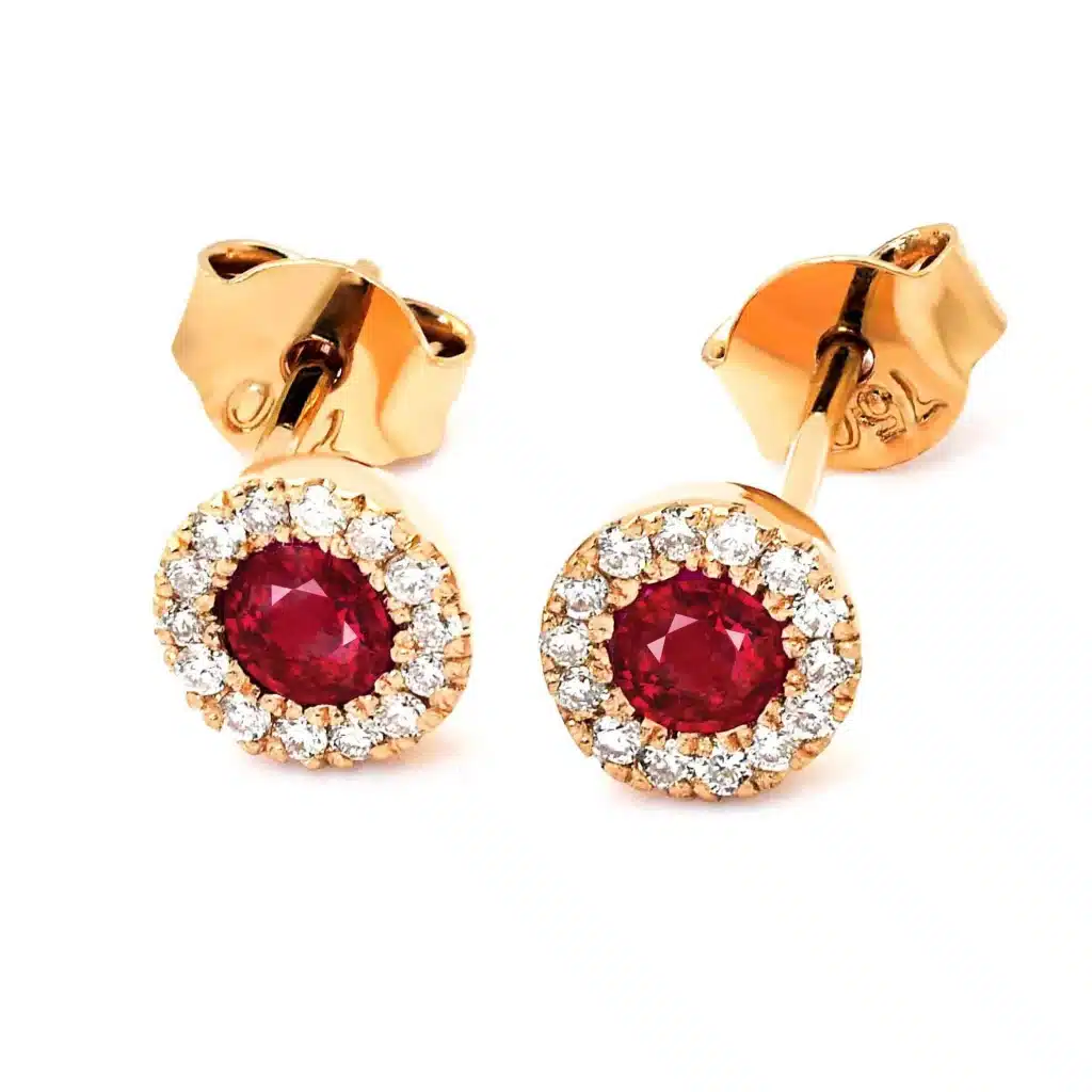 Cercei cu rubine si diamante