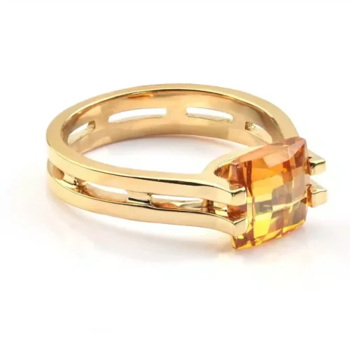 Inel din aur cu citrin fatetat