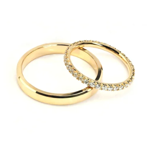 Verighete din Aur 18k cu Diamante