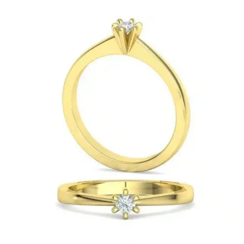 Inel de Logodnă din Aur Alb cu Diamant IL015