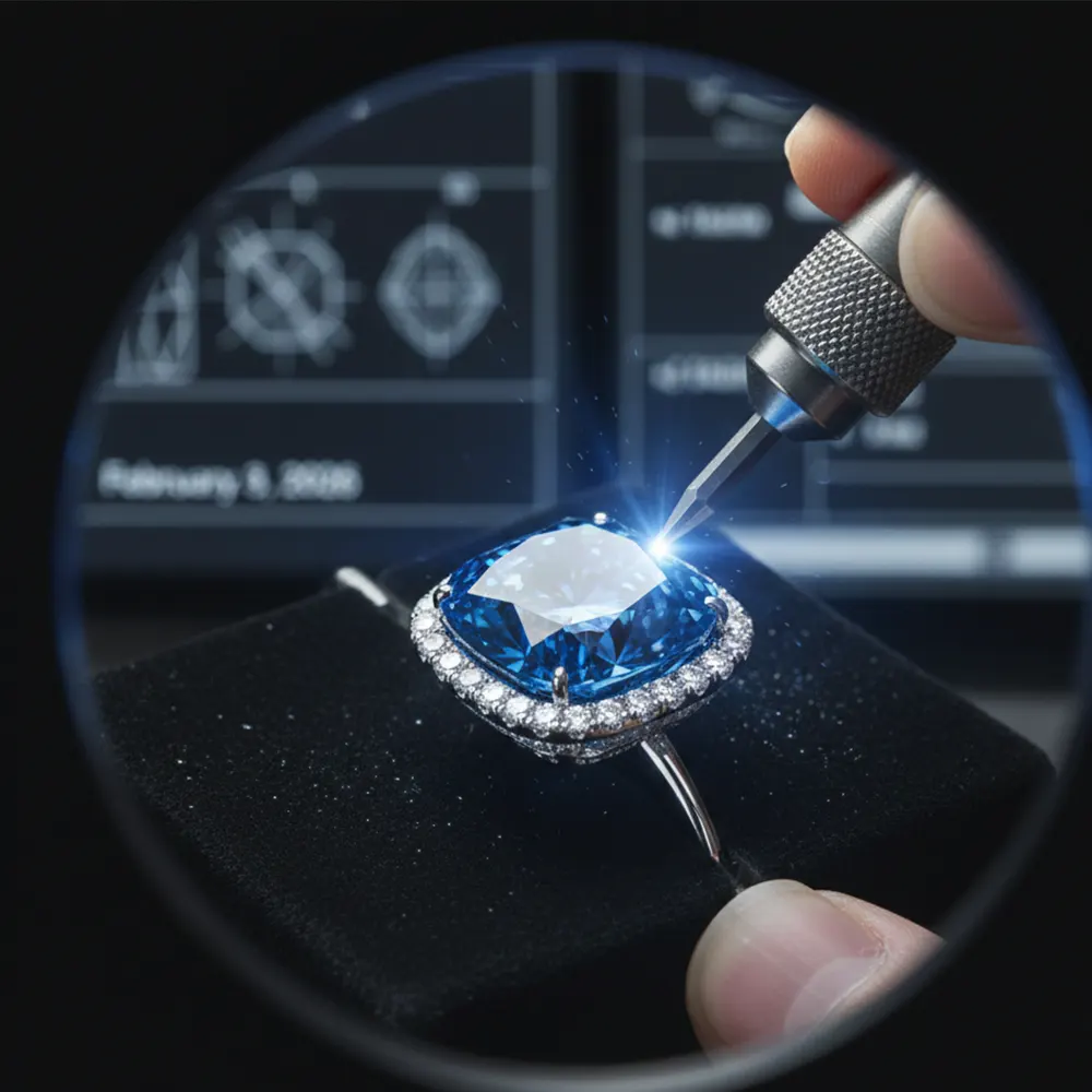 taietura diamant albastru