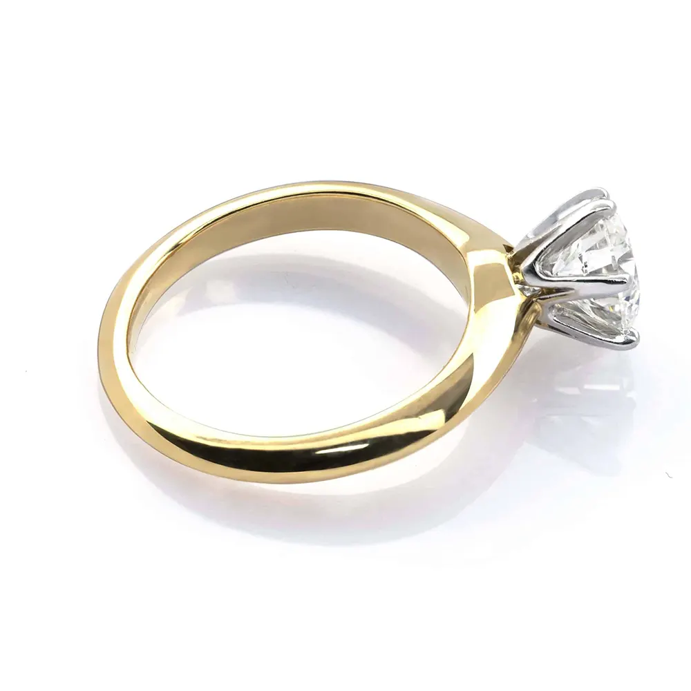 Inel model Tiffany din Aur cu Diamant - GIA 1,00ct - imagine 3