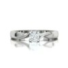 Inel de logodnă aur alb Twisted cu diamant IL003