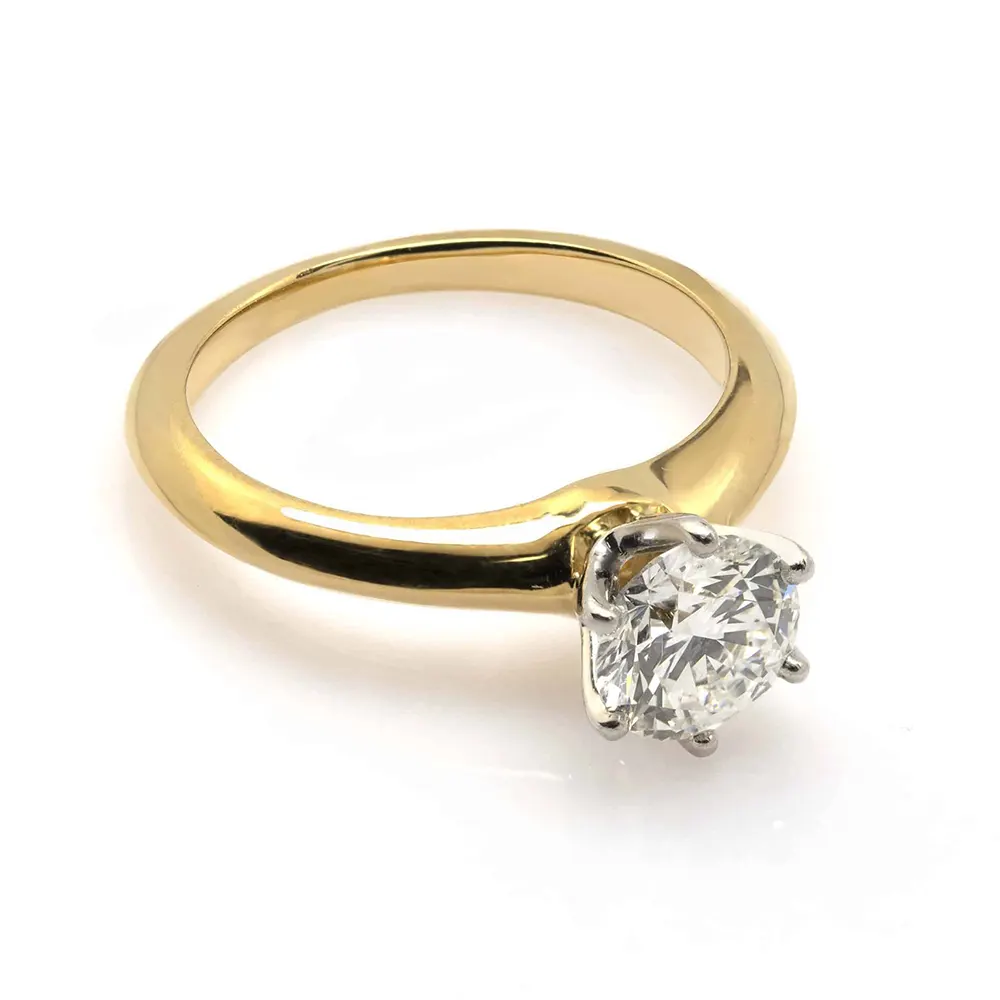 Inel model Tiffany din Aur cu Diamant - GIA 1,00ct - imagine 2