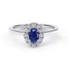 Inel din aur alb cu safir si diamante IL213