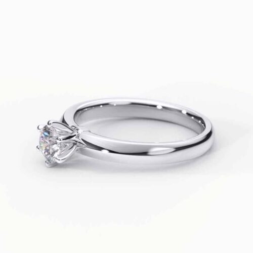 Inel de logodna din aur alb cu diamant solitaire de 0.40ct