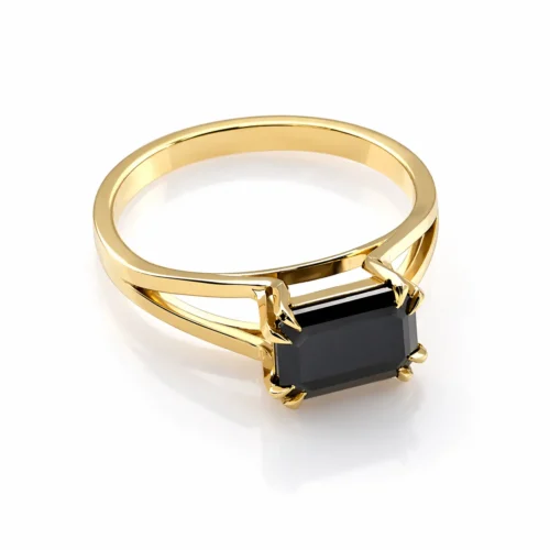 Inel din Aur ALB cu Diamante Negre IL211