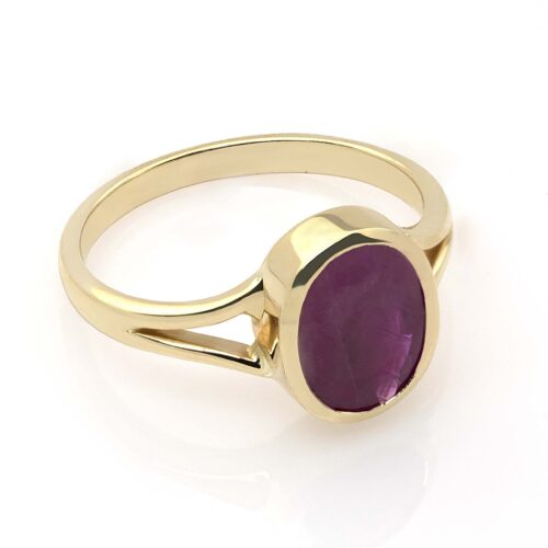 Inel aur galben cu rubin natural