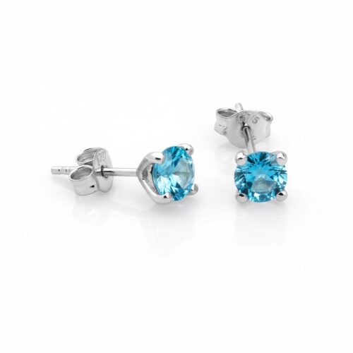 Cercei aur cu Blue Topaz 2