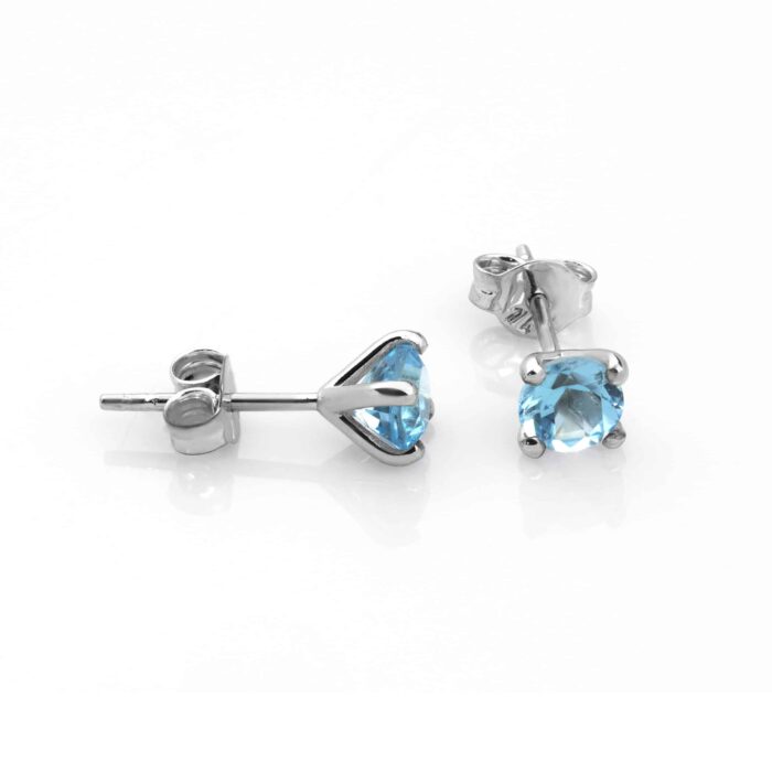 Cercei aur alb cu Blue Topaz CT061 - imagine 2