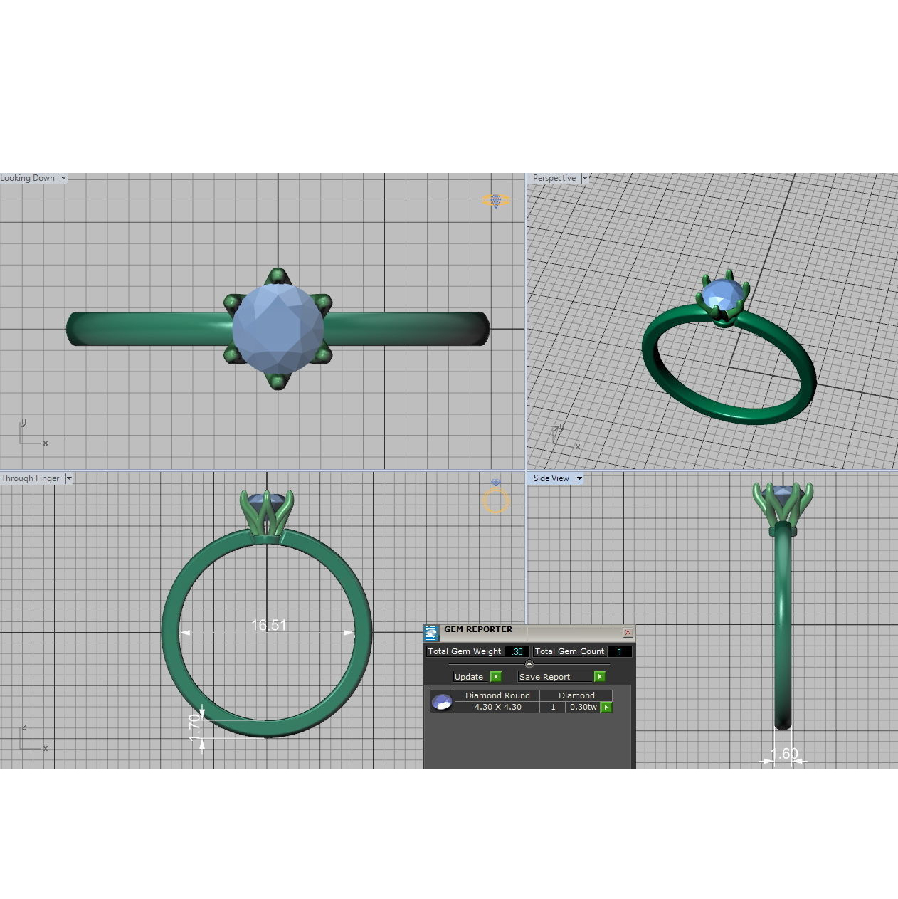 Inel solitaire cu diamant natural 0.30ct IL232 - imagine 5