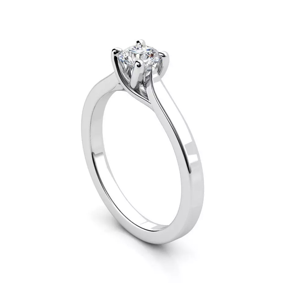 Inel solitaire simplu cu diamant 0.30ct
