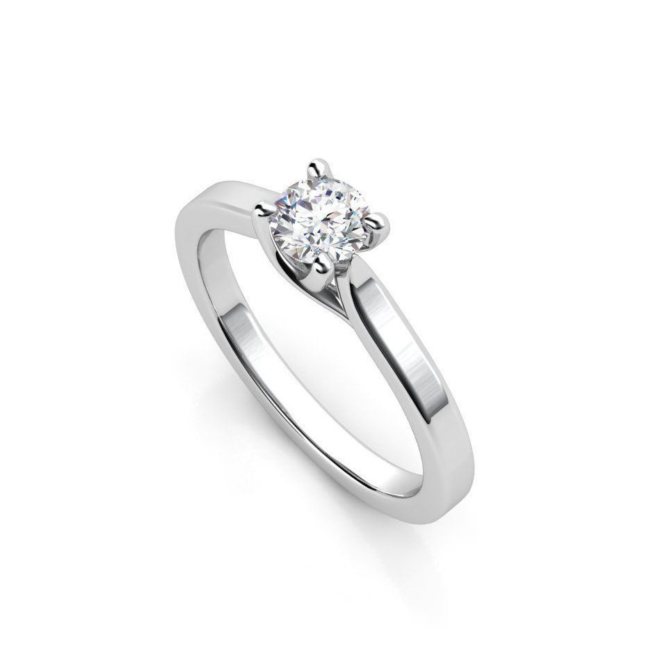 Inel solitaire simplu cu diamant 0.30ct IL230 - imagine 3