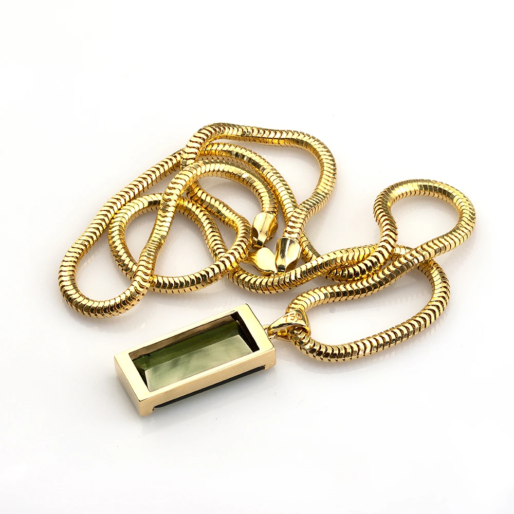 Lant aur 18k cu Pandantiv Turmalina PD082 - imagine 2