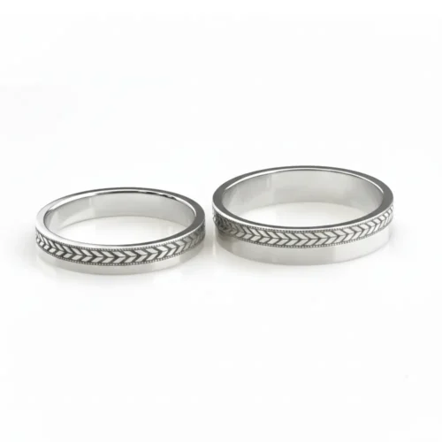 Verighete din aur model Spic de grau