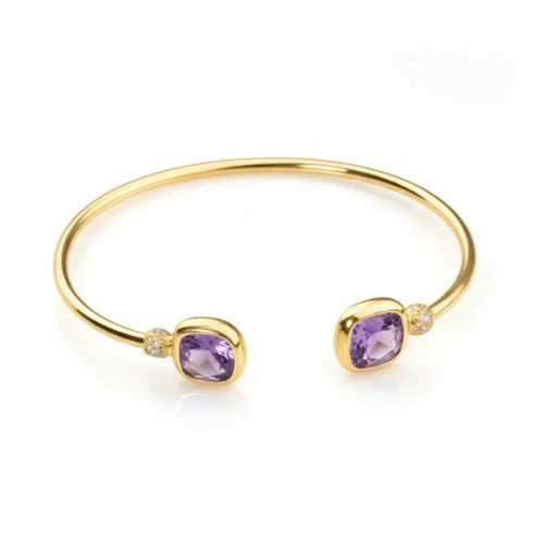 Bratara dama aur alb cu ametist