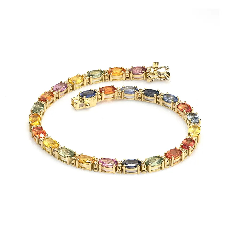 Bratara tennis cu safire colorate BT022