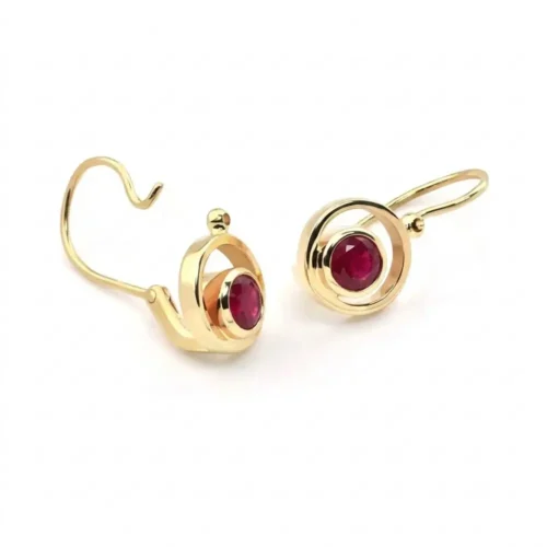 Cercei din Aur GAKBEN cu Rubin CT069