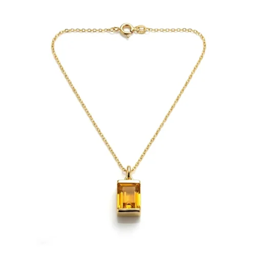 Pandantiv din Aur cu Citrin Natural Emerald CT070