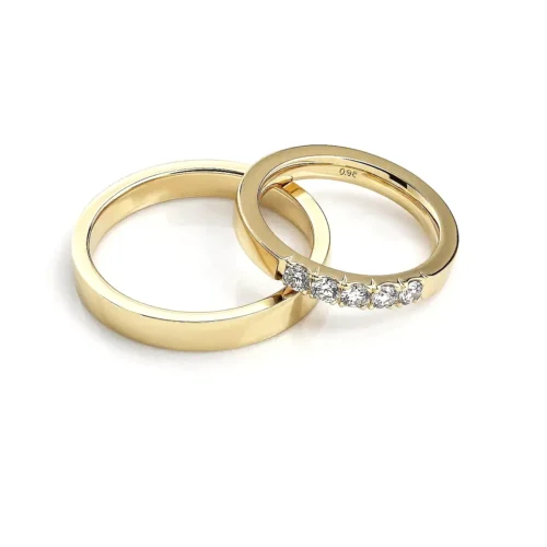 Verighete Aur Galbencu 5 Diamante 0.30ct - VR196