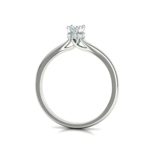Inel Aur ALB 14K cu Diamant Natural 0.15ct IL260