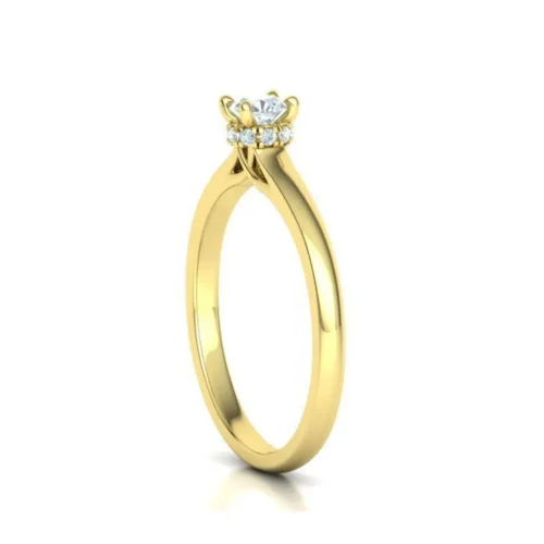 Inel Aur GALBEN 14K cu Diamant Natural 0.15ct IL260