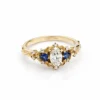 Inel de logodnă aur 14K cu diamant marquise și safire – elegant și unic IL261