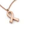 Pandant panglică roz de aur - pandantiv de conștientizare CT071