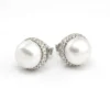 Cercei din aur alb cu diamante de 0.50ct si perle de cultura CT070