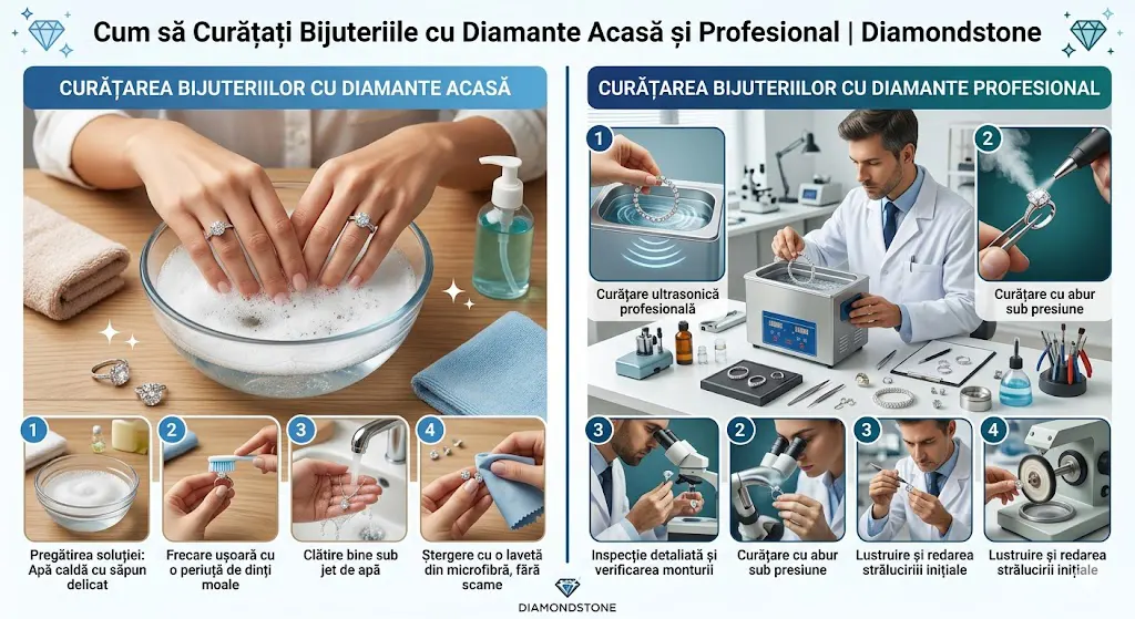 Cum să Curățați Bijuteriile cu Diamante Acasă și Profesional