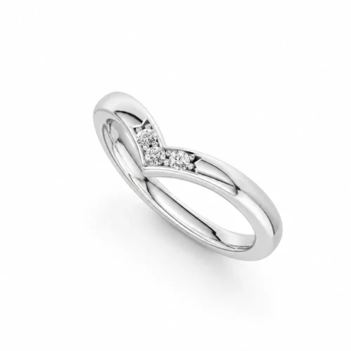 Inel Chevron din aur alb cu Diamante Naturale- VR259