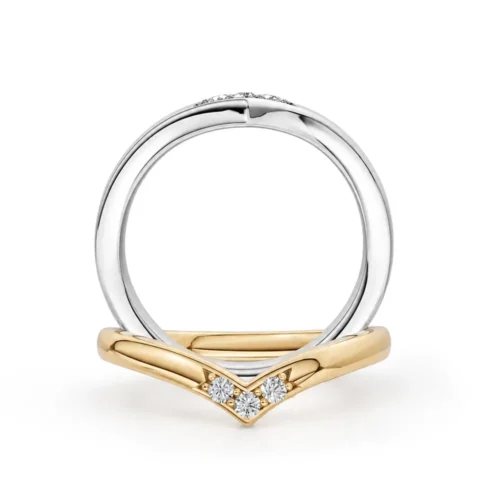 Inel Chevron din aur cu Diamante Naturale- VR259