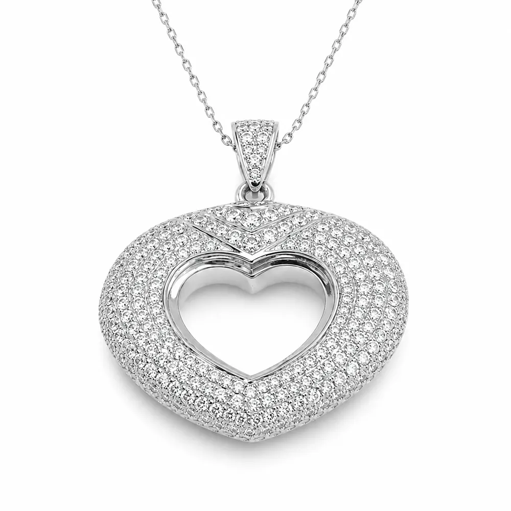 Pandantiv inima din aur 14K cu diamante naturale- PD088