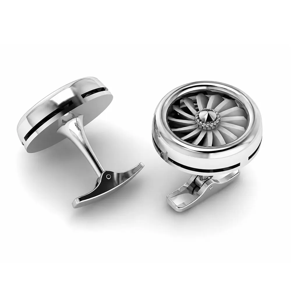 Butoni de Cămașă din Aur – Model Turbină de Avion