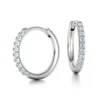Cercei Creole cu Diamante Aur ALB 14k