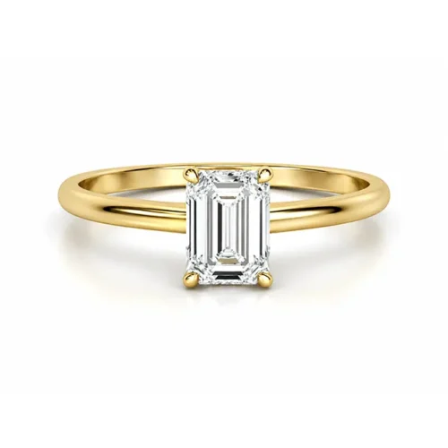 Inel de logodnă cu diamant de laborator emerald cut